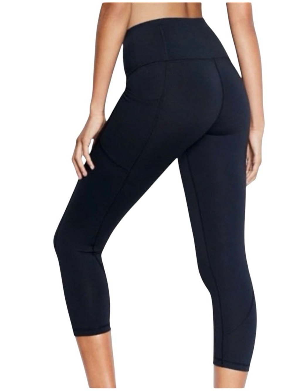 Victoria Sport Knockout High Waist 7/8 Leggings Black Pockets L - Picture 2 of 11